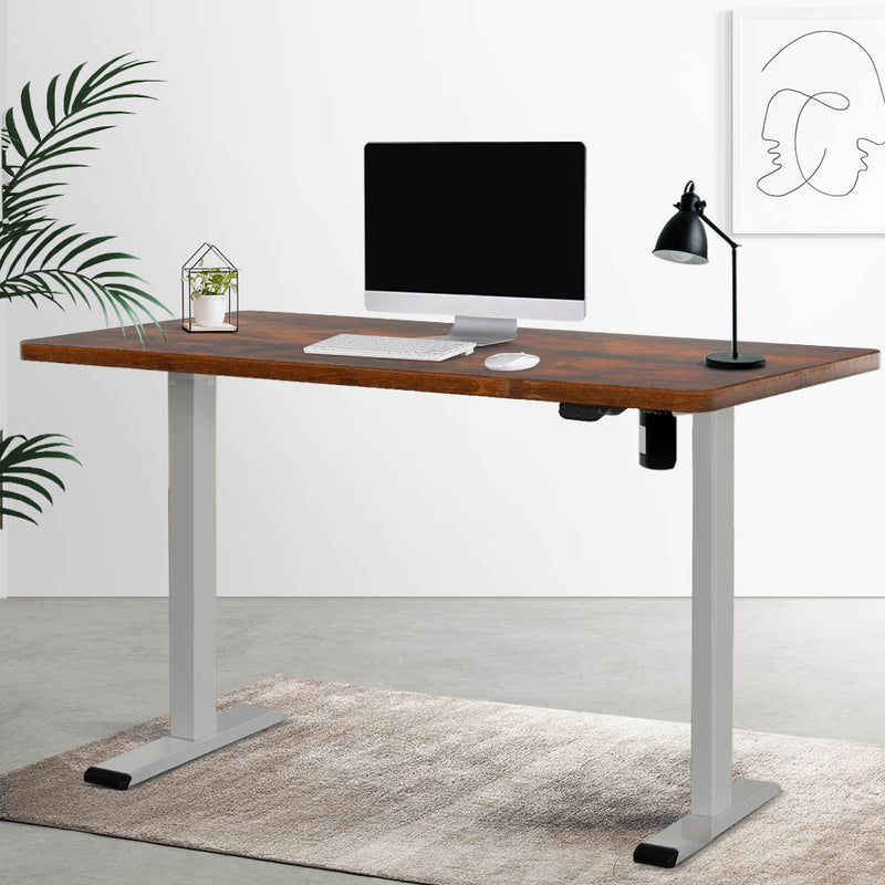 Artiss Standing Desk Motorised 140CM Rustic Brown