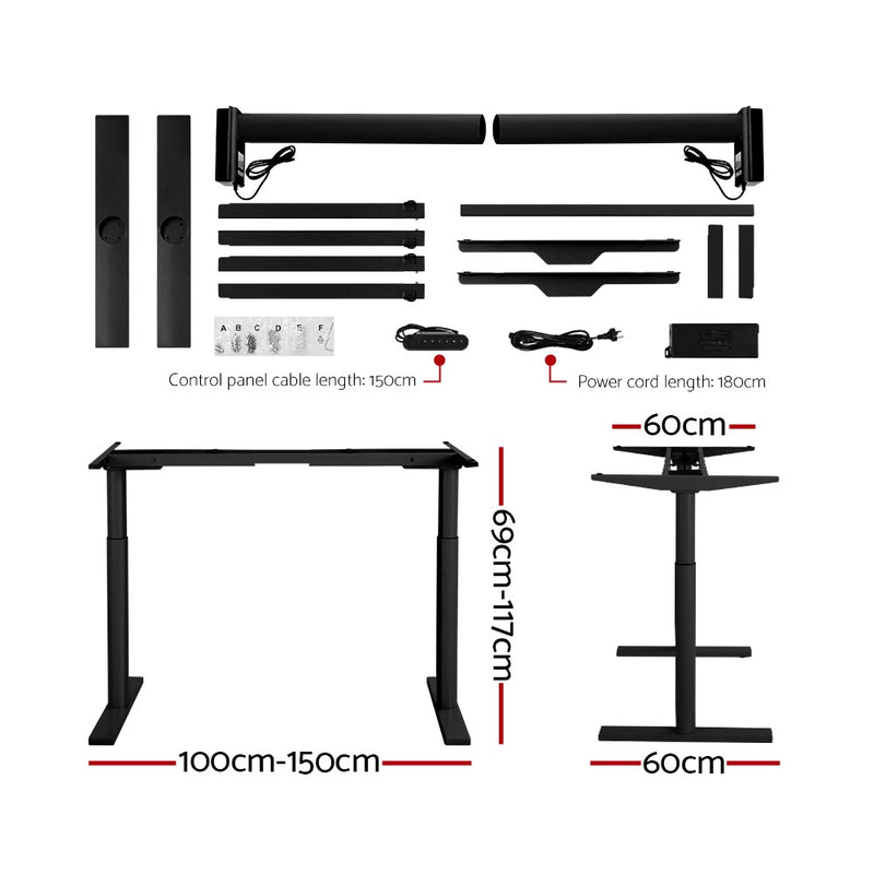 Artiss Standing Desk Motorised Electric Dual Motor Walnut 120CM