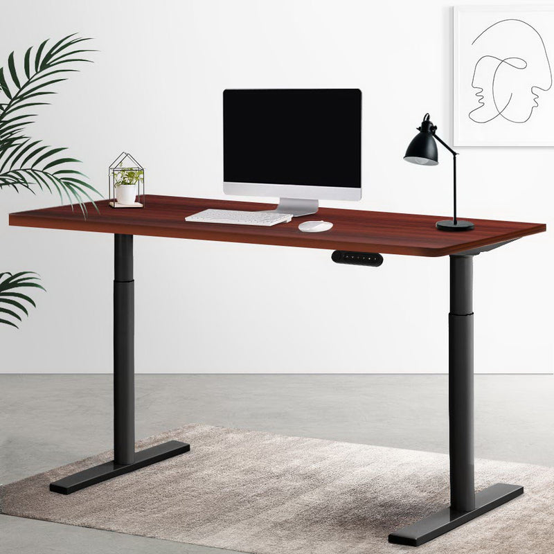 Artiss Standing Desk Motorised Electric Dual Motor Walnut 120CM