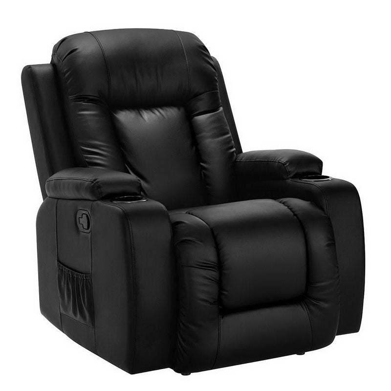 Artiss Recliner Chair Electric Heated Massage Chairs Faux Leather Cabin