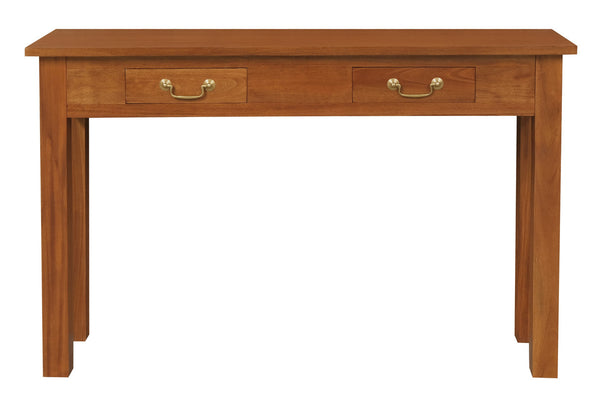 2 Drawer Straight Leg Sofa/Hall Table (Light Pecan)