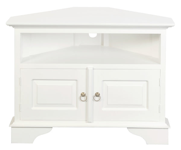 Tasmania 2 Door Corner TV Stand (White)