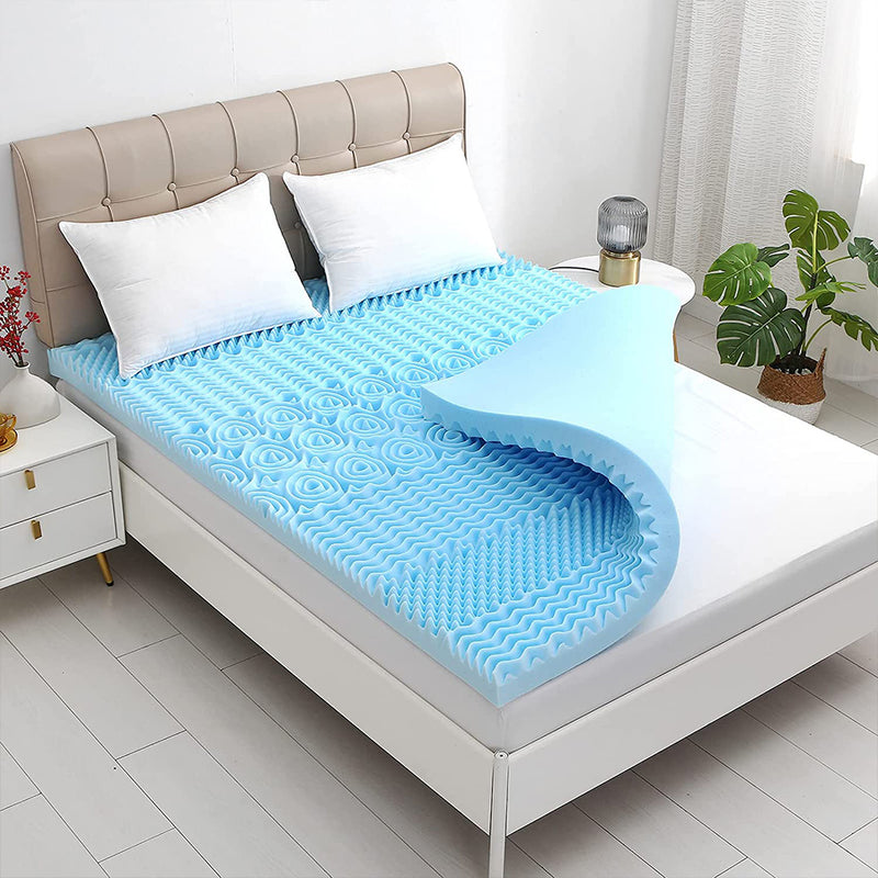 7 Zone Memory Foam Topper Mattress Toppers Cool Gel Pad Mat Medium Firm 8cm Thick 153cm x 203cm