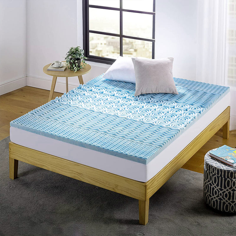 7 Zone Memory Foam Topper Mattress Toppers Cool Gel Pad Mat Medium Firm 8cm Thick 90cm x 190cm