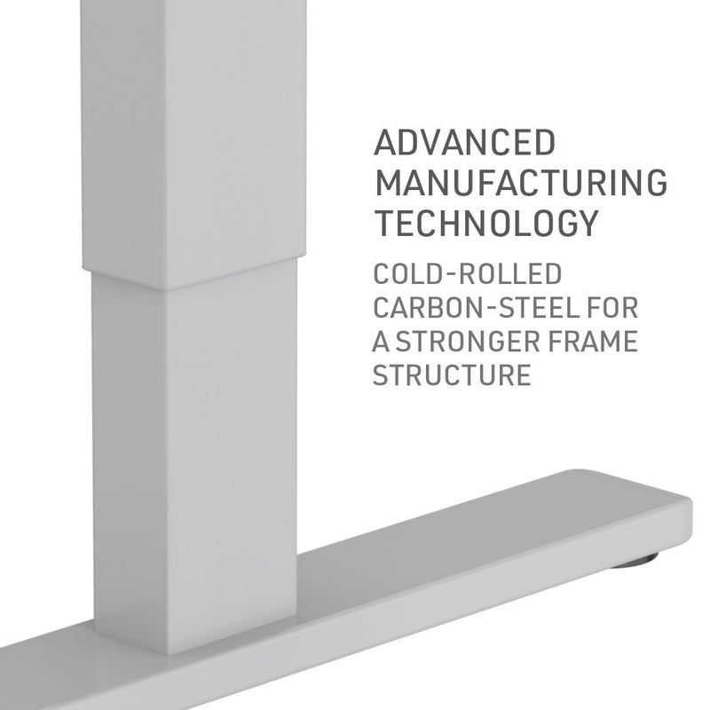 FORTIA Sit Stand Standing Desk, 120x60cm, 72-118cm Height Adjustable, 70kg Load, Black/Silver Frame