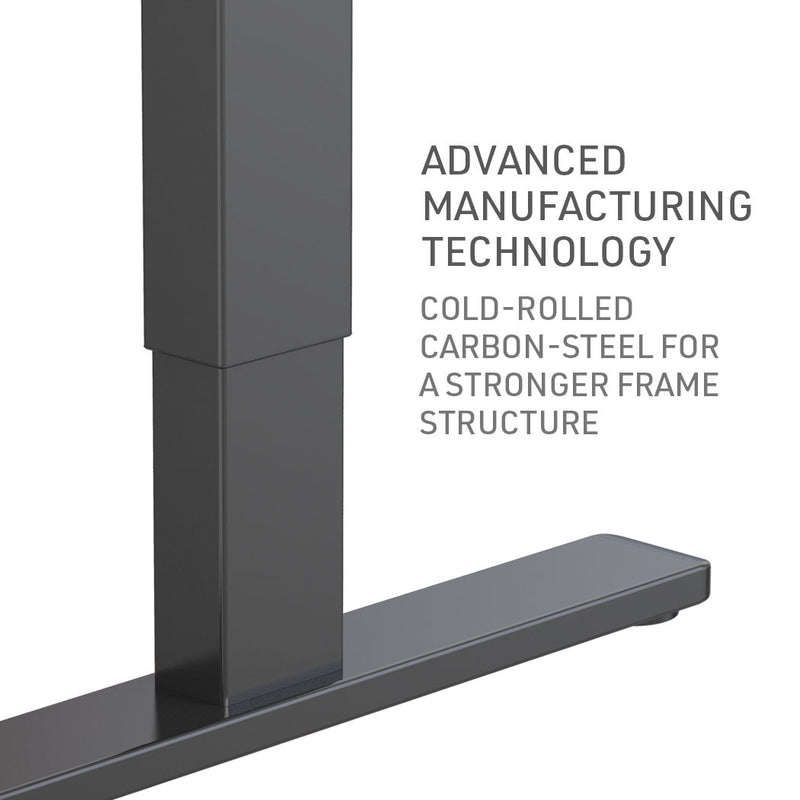 Fortia Sit To Stand Up Standing Desk, 140x60cm, 72-118cm Electric Height Adjustable, 70kg Load, Oak Style/Black Frame