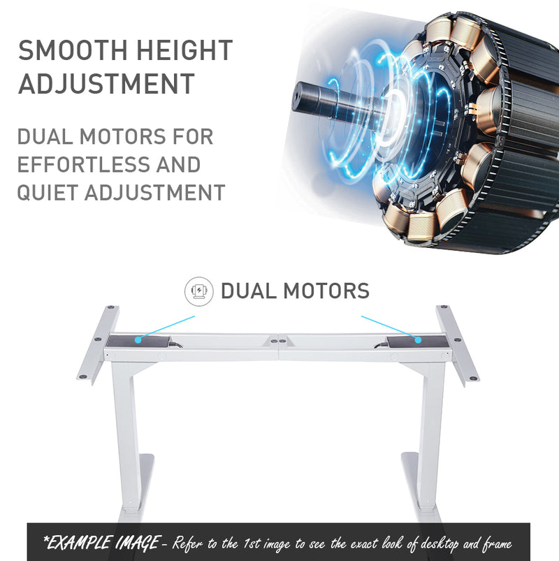 Fortia Sit To Stand Up Standing Desk, 160x75cm, 62-128cm Electric Height Adjustable, Dual Motor, 120kg Load, Arched, White/Silver Frame