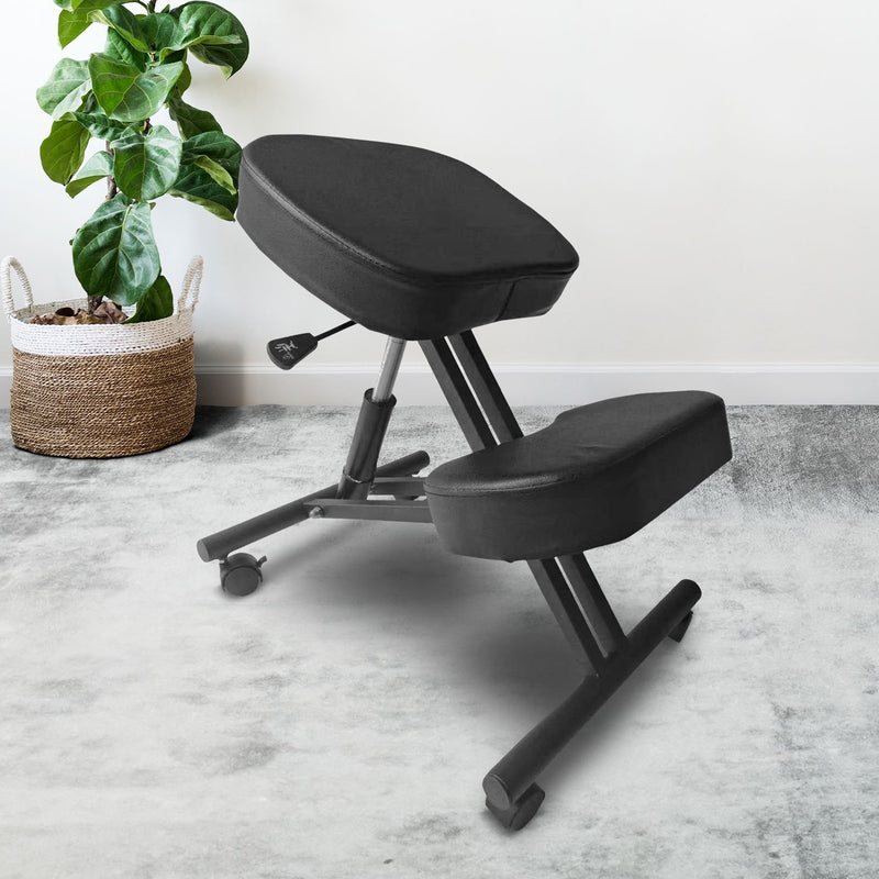 EKKIO Adjustable Ergonomic Office Kneeling Chair (Black) EK-KC-100-TH