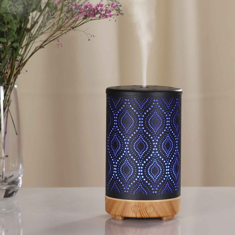 Essential Oil Aroma and Remote Diffuser - 100ml Metal Art Air Mist Humidifier