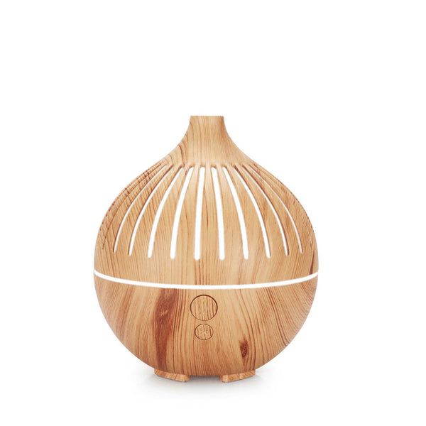 Essential Oil USB Aroma Diffuser - 180ml LED Light Wood Mist Humidifier