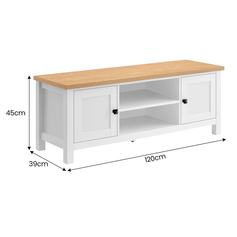 Sarantino Gio Tv Stand - White/natural