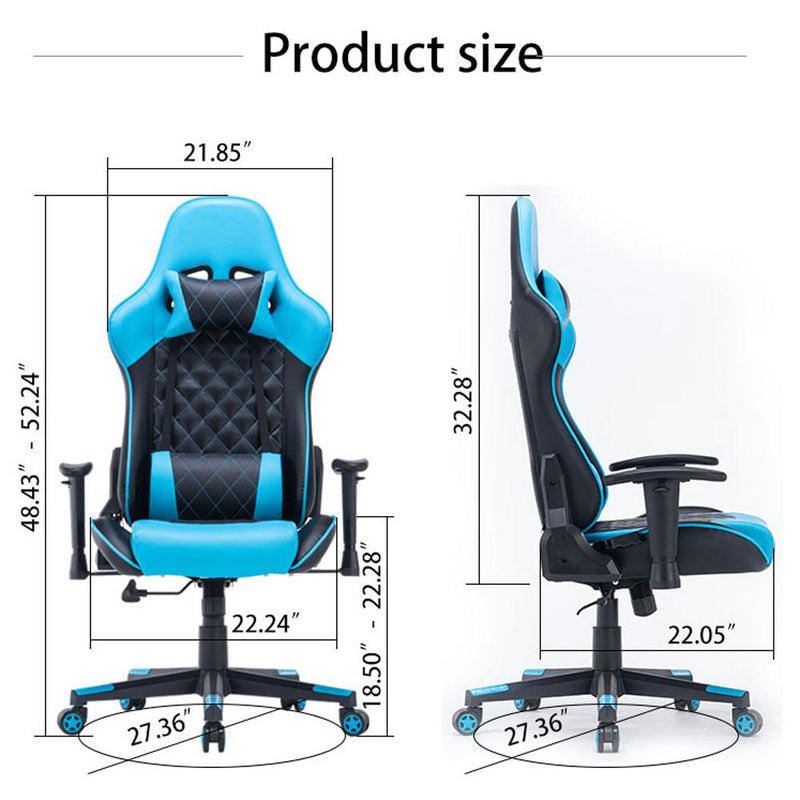 Gaming Chair Ergonomic Racing chair 165° Reclining Gaming Seat 3D Armrest Footrest Black Green