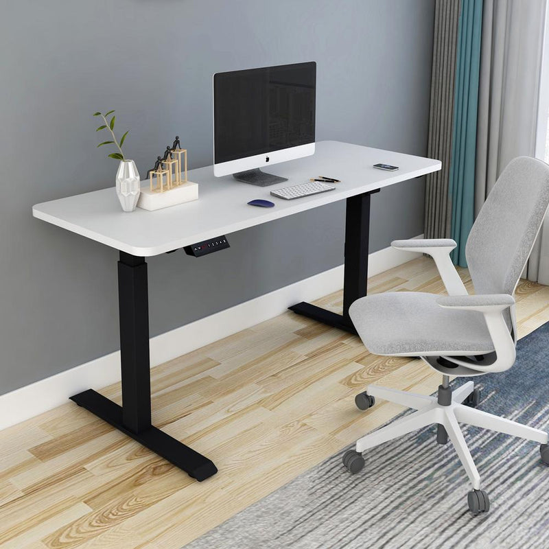 120cm Standing Desk Height Adjustable Sit Grey Stand Motorised Single Motor Frame Birch Top