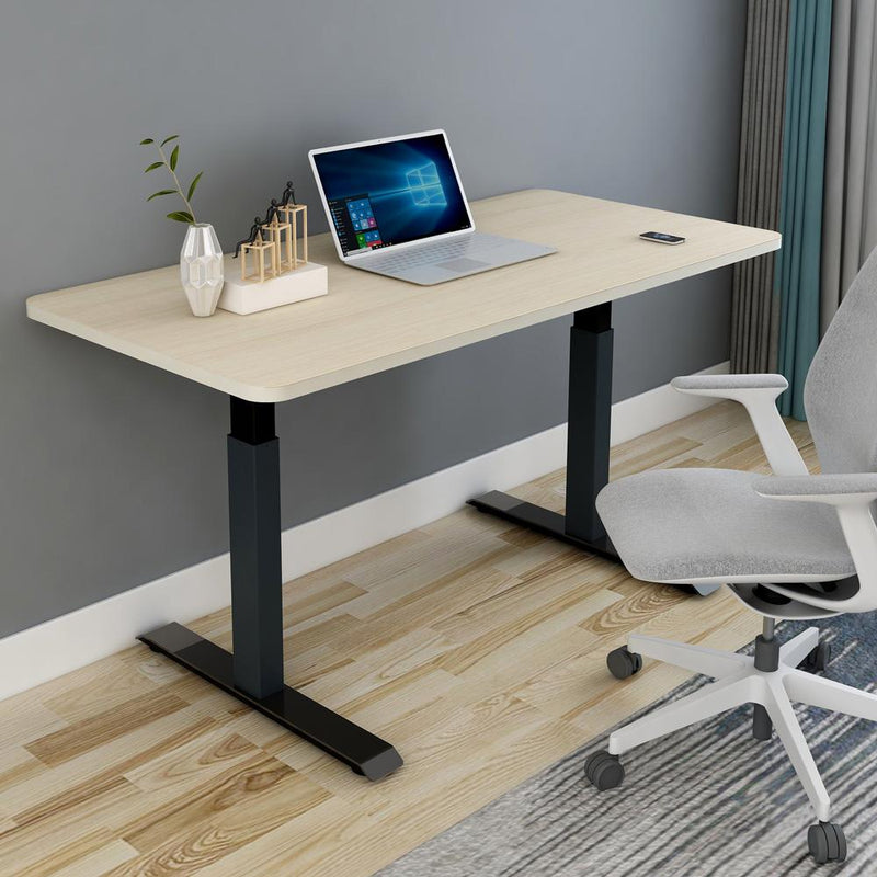 120cm Standing Desk Height Adjustable Sit Grey Stand Motorised Single Motor Frame White Top