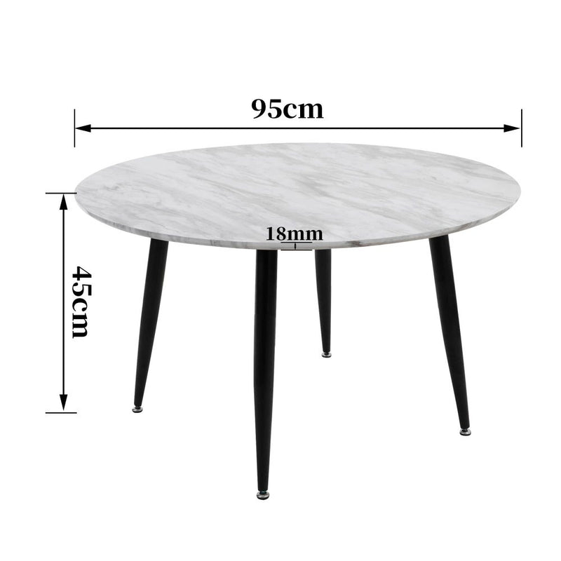 Minimalist Marble Effect Round Coffee Table