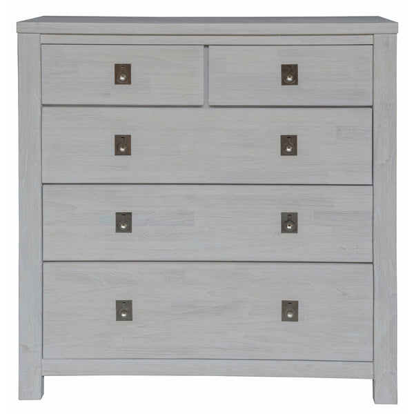 Myer Tallboy 5 Chest of Drawers Storage Cabinet White Wash