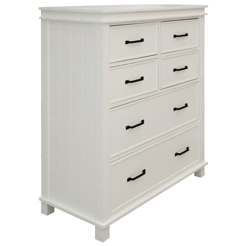 Lily Tallboy 6 Chest of Drawers Solid Pine Wood Bed Storage Cabinet - White