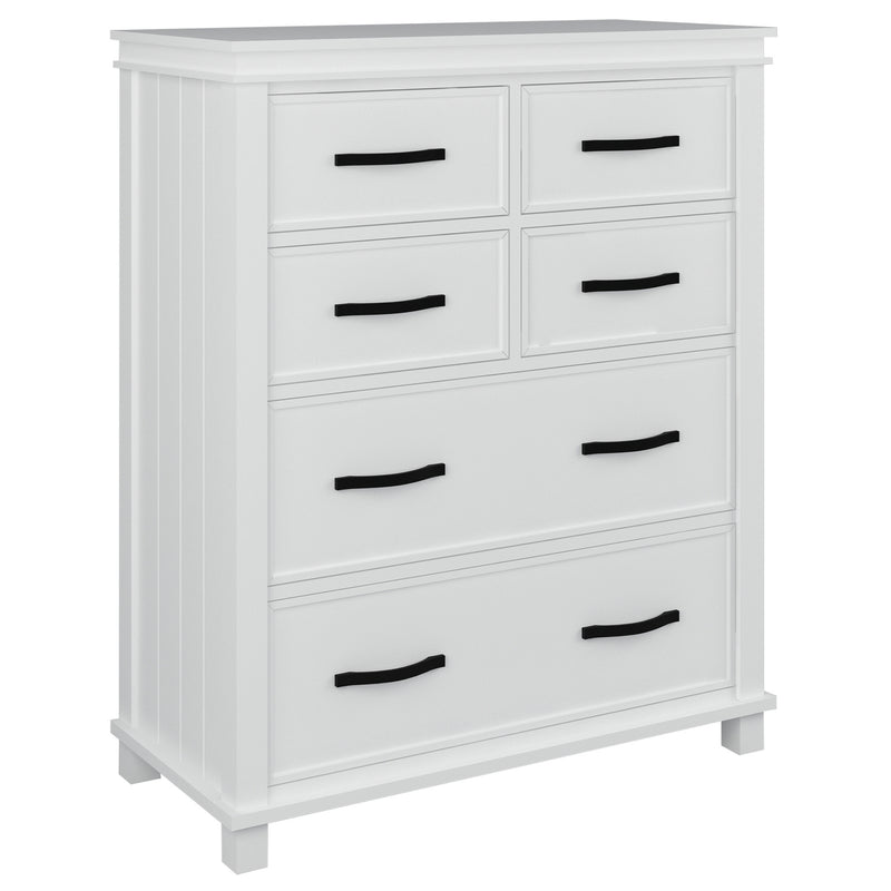 Lily Tallboy 6 Chest of Drawers Solid Pine Wood Bed Storage Cabinet - White