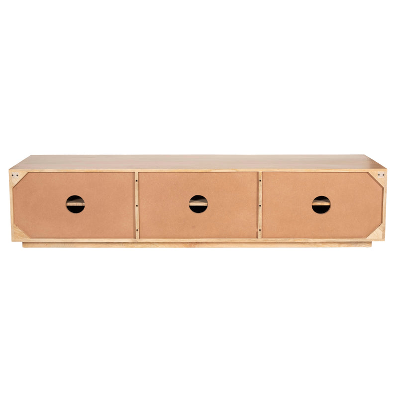 Cyrus ETU Entertainment TV Unit 200cm 3 Door Solid Mango Wood - Natural