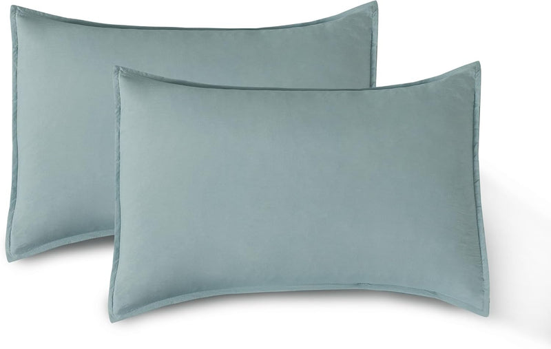 CleverPolly Vintage Washed Microfibre Sheet Set with 1 Pillowcase - Seafoam - King Single