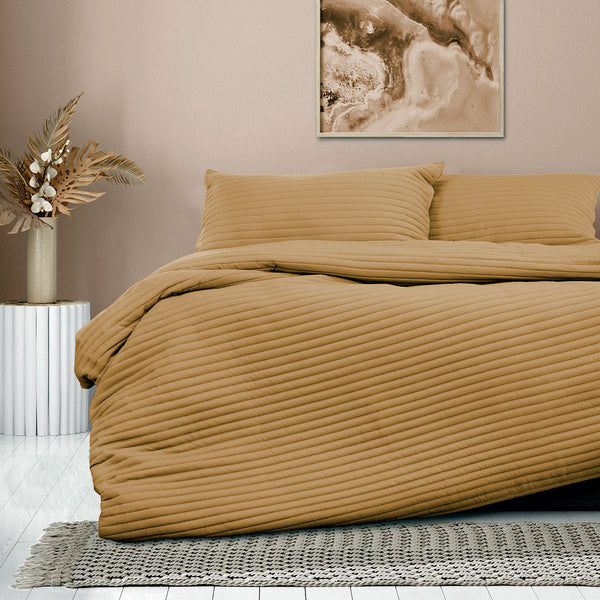 Ardor London Cinnamon Embossed Quilt Cover Set King