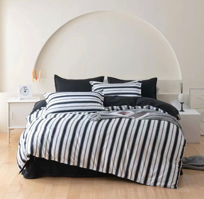 Ascar Striped Quilt Cover Set - Super King Size