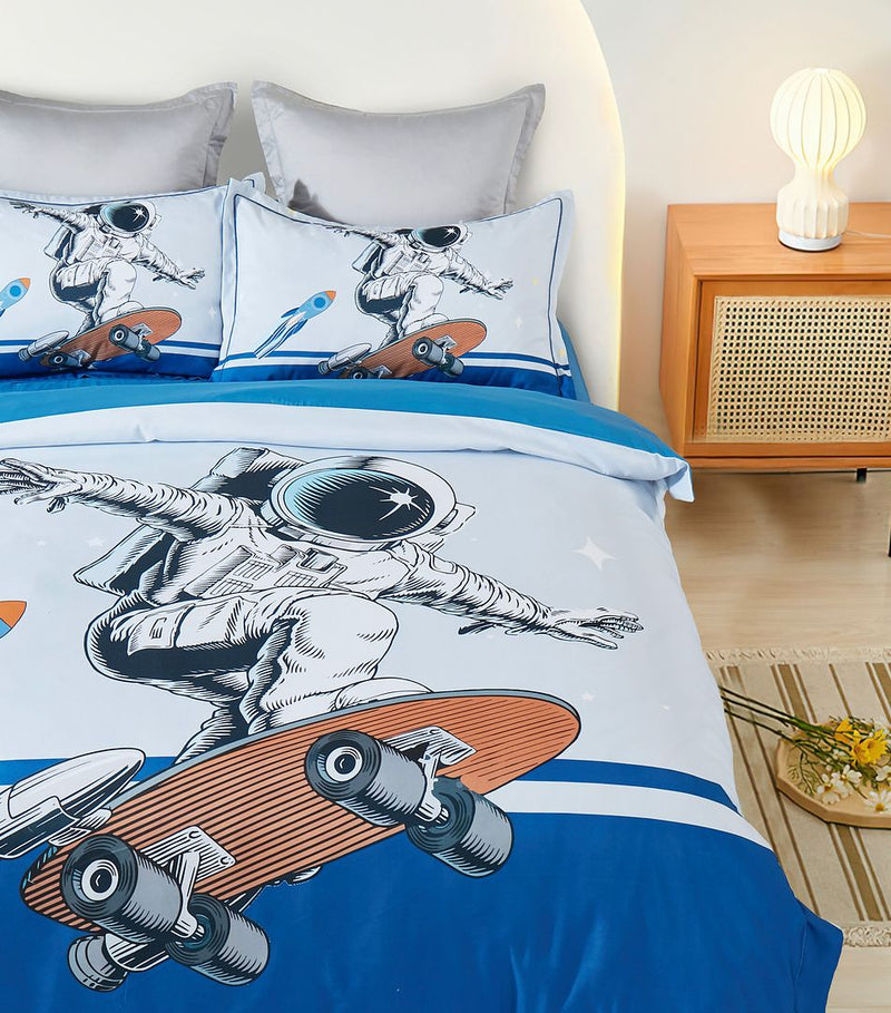 Astronaut Kids Quilt Cover Set - Single Size