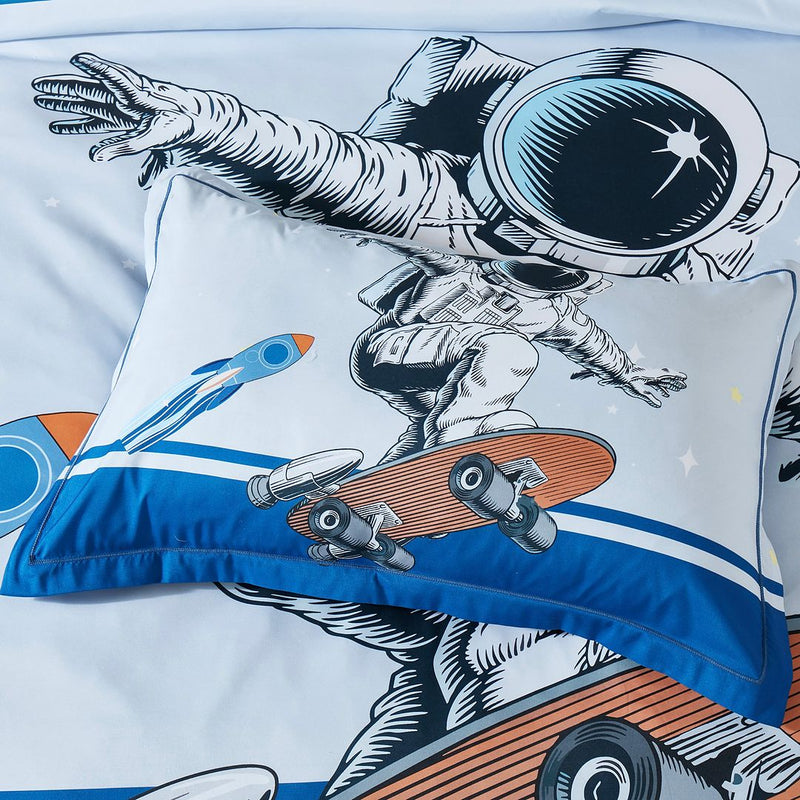 Astronaut Kids Quilt Cover Set - Single Size