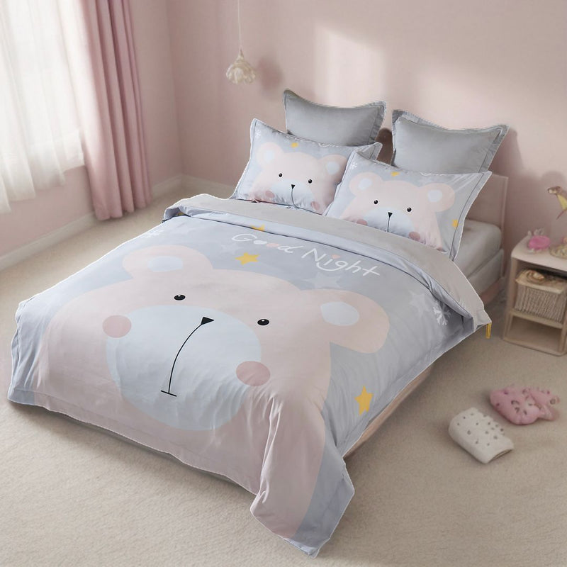 Bear Kids Quilt Cover Set - Single Size