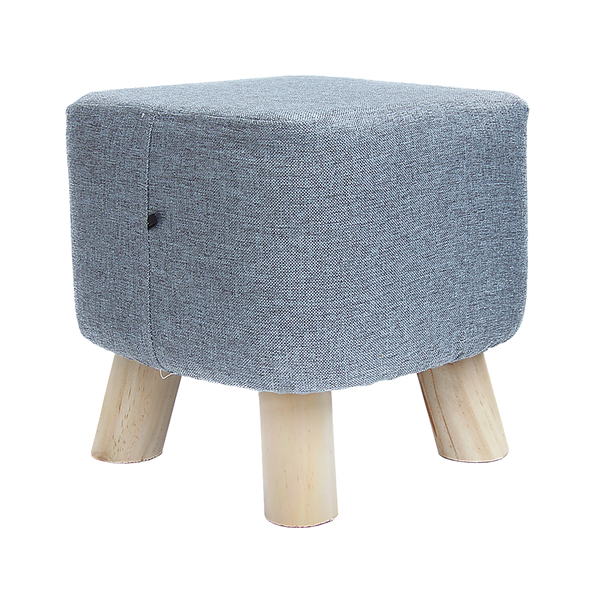 Fabric Ottoman Foot Stool Rest Pouffe Footstool Wood Storage Padded Seat