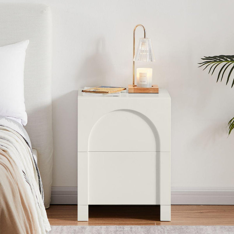 Dome White Bedside Table