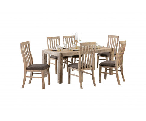 9 Pieces Dining Suite 210cm Large Size Dining Table & 8X Chairs with Solid Acacia Wooden Base in Oak Colour