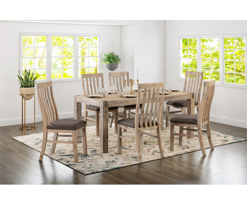 9 Pieces Dining Suite 210cm Large Size Dining Table & 8X Chairs with Solid Acacia Wooden Base in Oak Colour