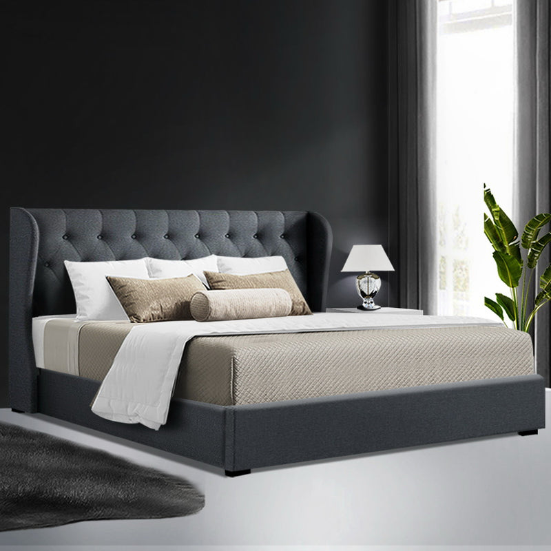 Artiss Bed Frame King Size Gas Lift Charcoal ISSA