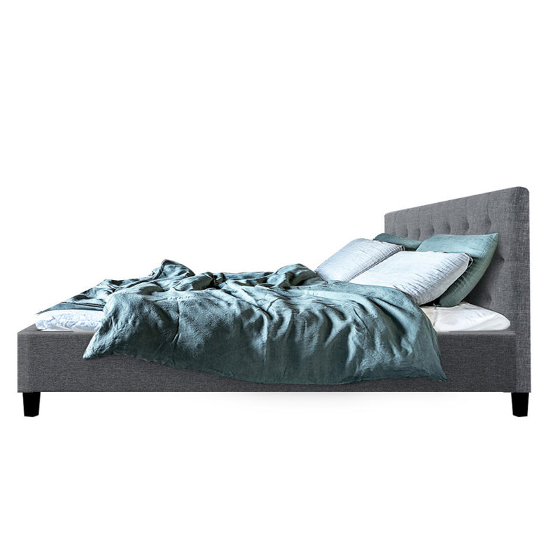 Artiss Bed Frame Queen Size Grey VANKE