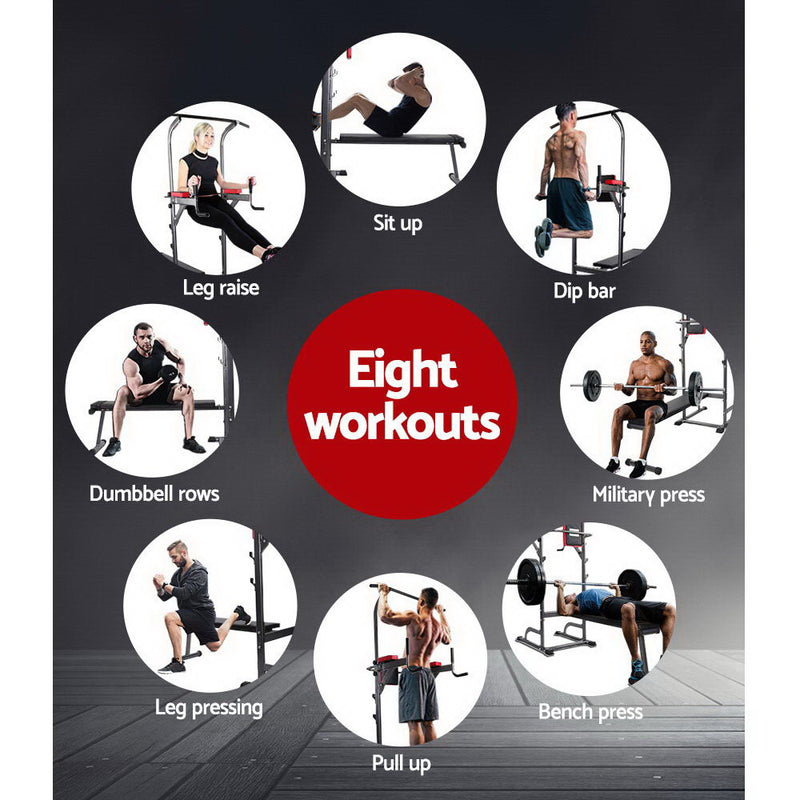 Everfit Weight Bench Chin Up Bar Bench Press Gym Equipment Fitness Ben