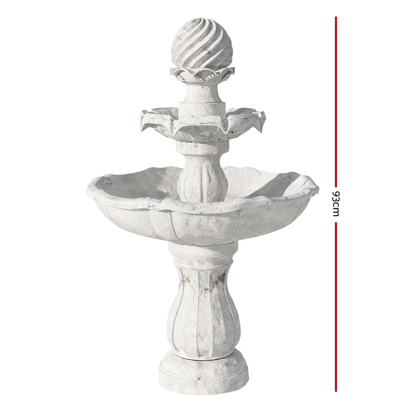 Gardeon Solar Water Feature 3 Tiers Ivory 93cm