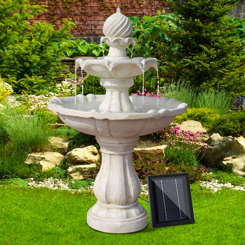 Gardeon Solar Water Feature 3 Tiers Ivory 93cm