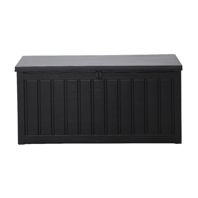 Gardeon Outdoor Storage Box 240L Container Lockable Garden Bench Tool Shed Black