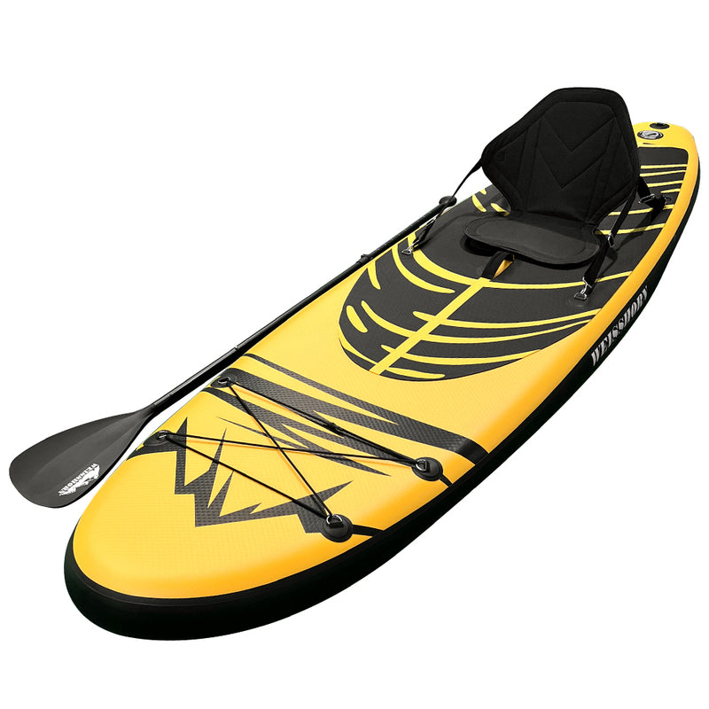 Weisshorn Stand Up Paddle Board 10.6ft Inflatable SUP Surfboard Paddleboard Kayak Surf Yellow