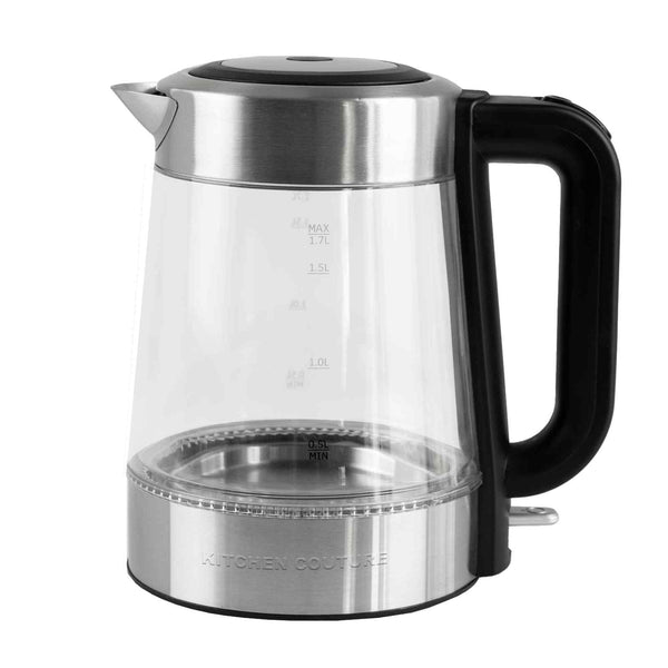 Kitchen Couture Cool Touch Stainless Steel LED Glass Kettle Dual Wall 1.7L