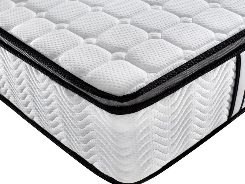 Ergopedic Mattress 5 Zone Latex Pocket Spring Mattress In A Box 30cm - Single - White  Grey  Black