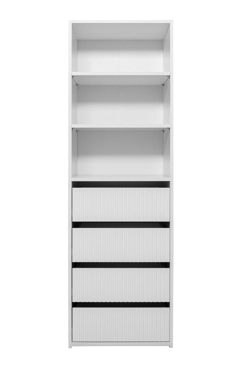 GENEVA THREE SHELF/FOUR DRAWER BUILT IN WARDROBE - FLUTED