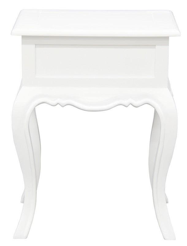 French Provincial 1 Drawer Lamp Table (White)