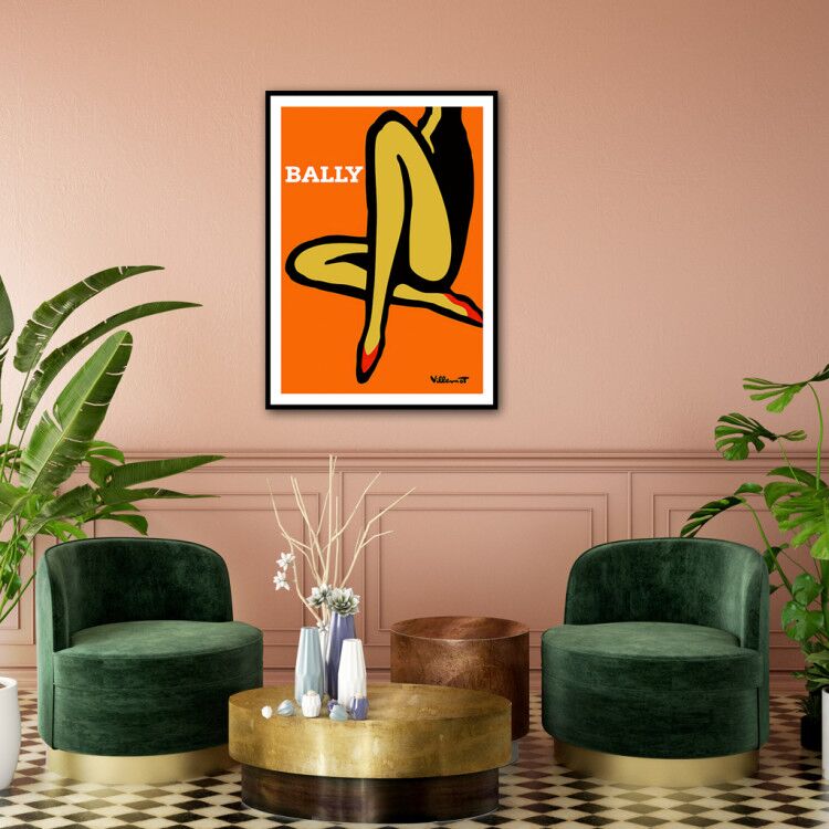 Wall Art 40cmx60cm Orange Legs Black Frame Canvas