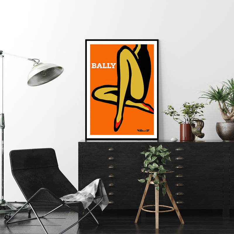 Wall Art 40cmx60cm Orange Legs Black Frame Canvas