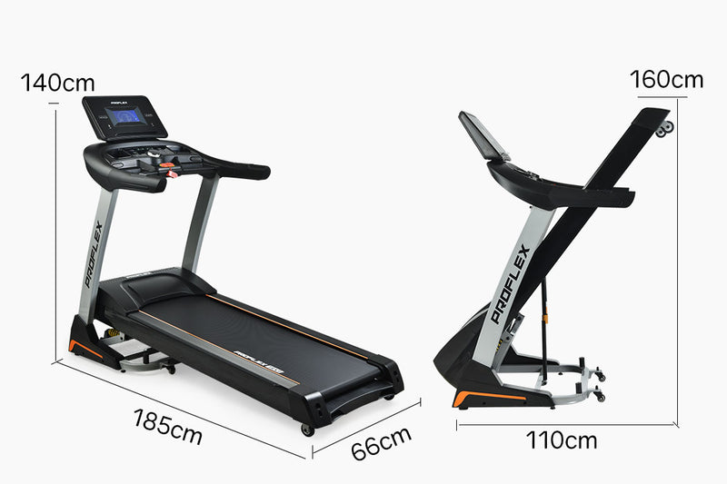 PROFLEX Electric Treadmill Auto Incline Foldable Exercise Run Machine Fitness Gym 4HP 480mm Belt