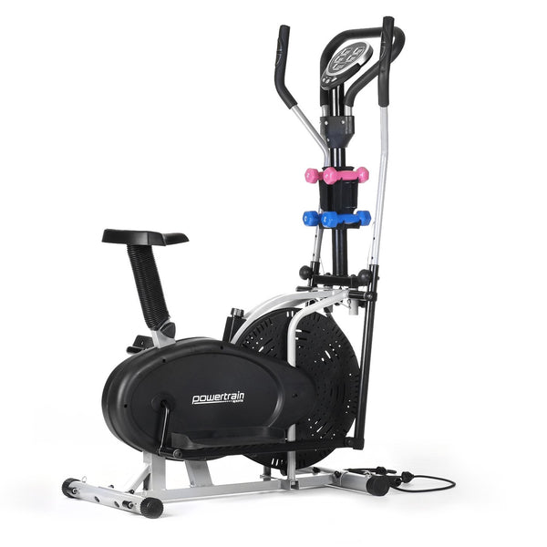 Powertrain 5-in-1 Elliptical Cross Trainer Bike with Dumbbell Sets