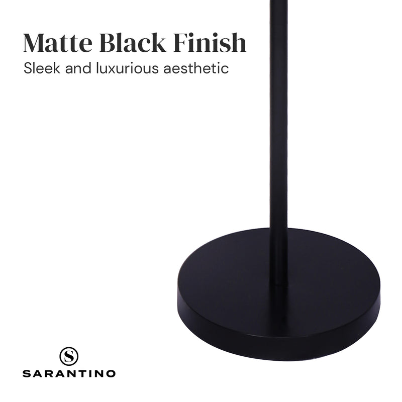 Sarantino Height-Adjustable Metal Floor Lamp Matte Black