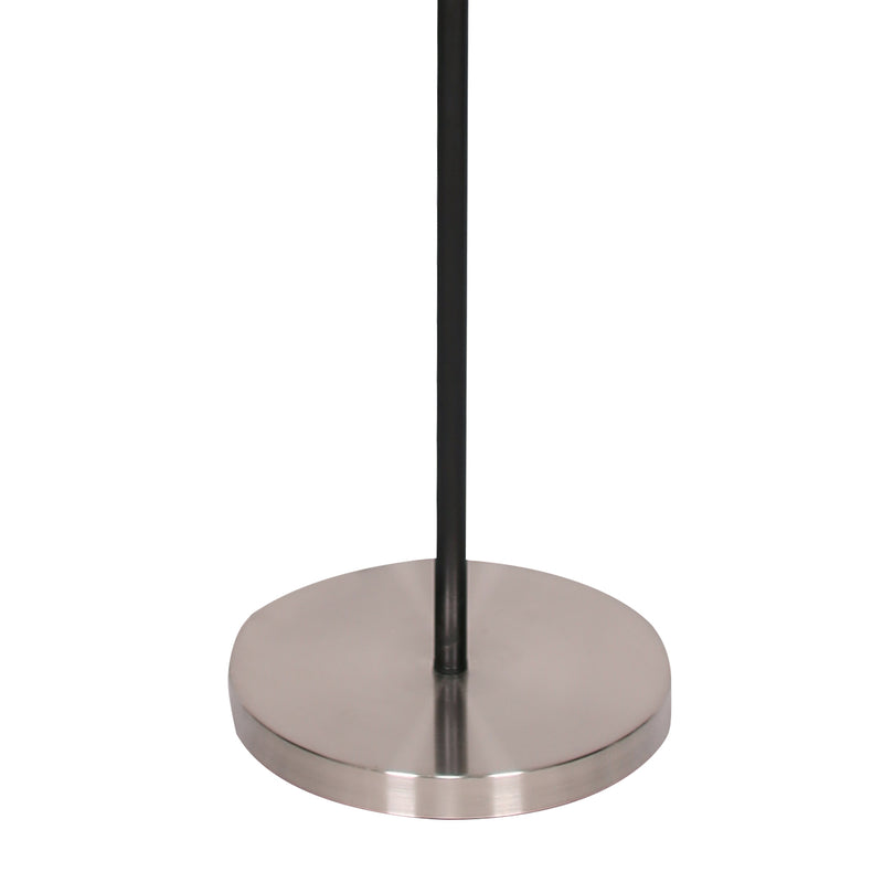 Sarantino 3-Shade Metal Floor Lamp Nickel & Matte Black Finish